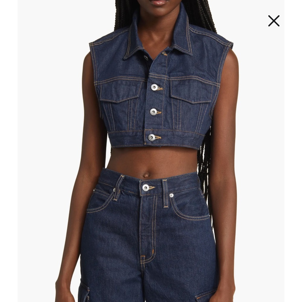 Ultracrop Nonstretch Denim Trucker Vest